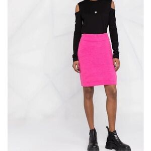 Helmut Lang Pink Brushed Knit Pencil Skirt Size Medium